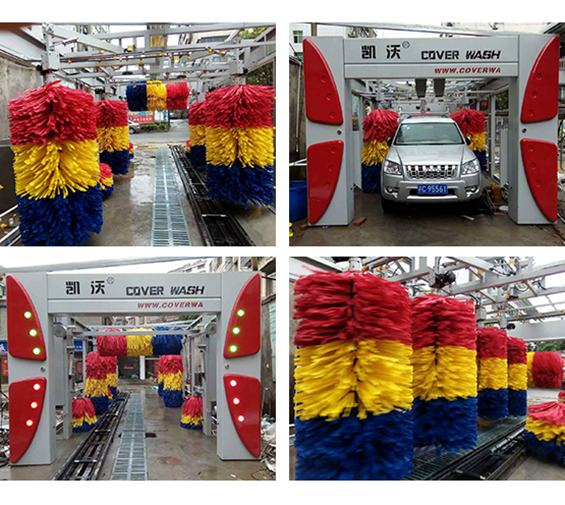 江西宜春安裝9.8米長凱沃9刷電腦隧道式洗車機