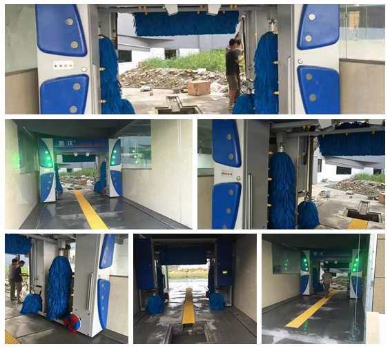 嘉興市南湖區(qū)解放街道大型車輛汽車修理美容站安裝 中國溫州凱沃歐標龍門7刷全自動電腦洗車設備