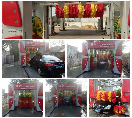 中國安徽省界首市武光鎮(zhèn)中國石化加油站安裝凱沃歐標龍門7刷電腦洗車機